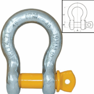 ITM Bow Shackle-Yellow Pin GS Screw Pin-2 Ton-13mm Body