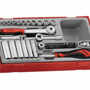 Teng 35pc 1/4in Dr. Socket & Acc Set 4-13mm - TC-Tray