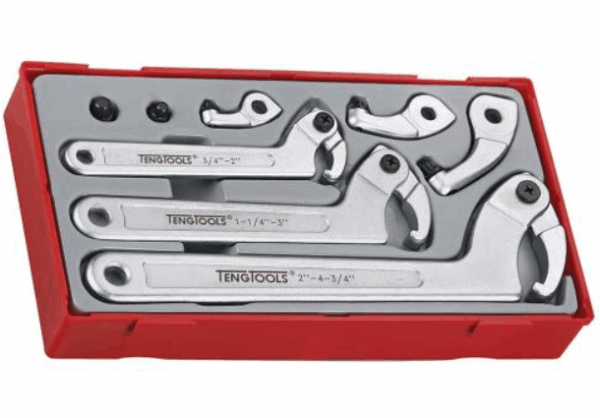 Teng 8pc Hook & Pin Wrench Set
