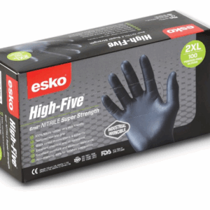 Esko High Five Industrial Black Nitrile Glove L