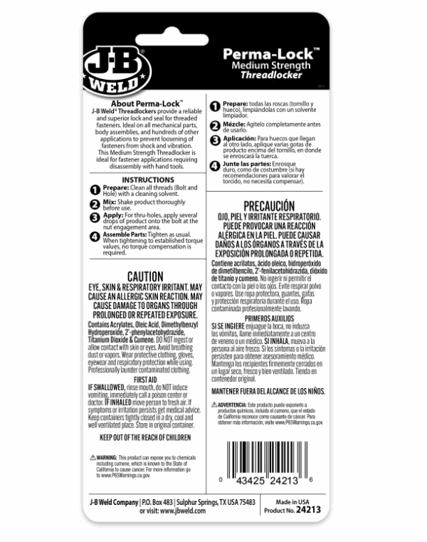 Perma-Lock Blue Threadlocker - Image 2