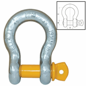 ITM Bow Shackle-Yellow Pin GS Screw Pin-0.75 Ton-8mm Body