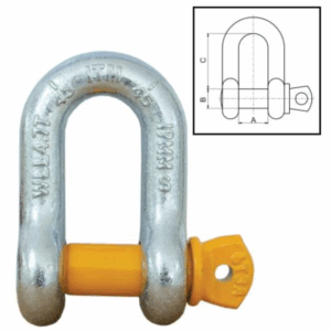 D Shackle Yellow Pin Scrw P1.5