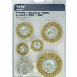 ITM 6 Piece Crimp Wire Wheel Brush Kit