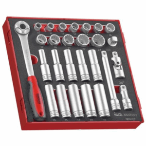 Teng 27pc 1/2in Dr. Socket and Accessory Set 10-24mm - TED-Tray
