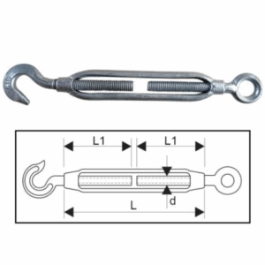 ITM Turnbuckle-Galvanised Commercial-Hook & Eye-8mm