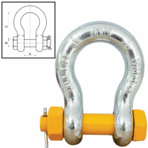 ITM Bow Shackle-Yellow Pin GS Safety Pin-3.2 Ton 16mm Body