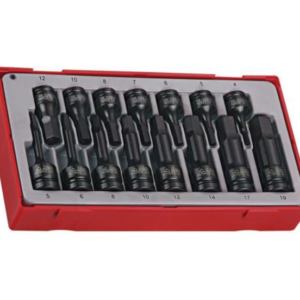 15pc 3/8in & 1/2mm Hex Impact Socket Set